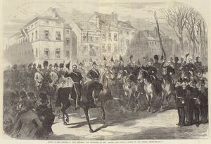 Intocht van Koning Leopold II in Brussel, zijn Ontvangst bij de Laekenpoort